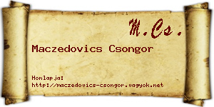 Maczedovics Csongor névjegykártya