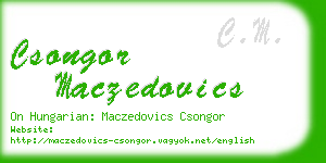 csongor maczedovics business card